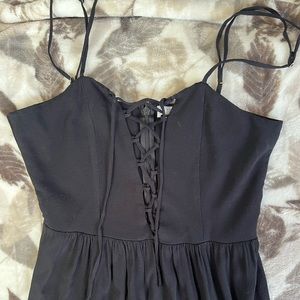 Casual black midi dress